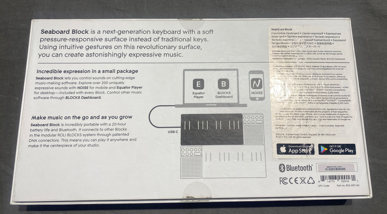 Roli Seaboard Block Modular Wireless MIDI Touch Interface Expressive Keyboard - Fresh Stock Dated December 2025