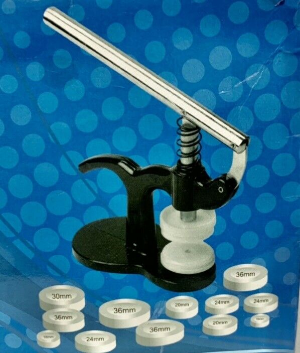 Watch Case Press With 7 Hollow & 7 Flat Nylon Dies Repair Battery Replacement - Fresh Stock Dated December 2025