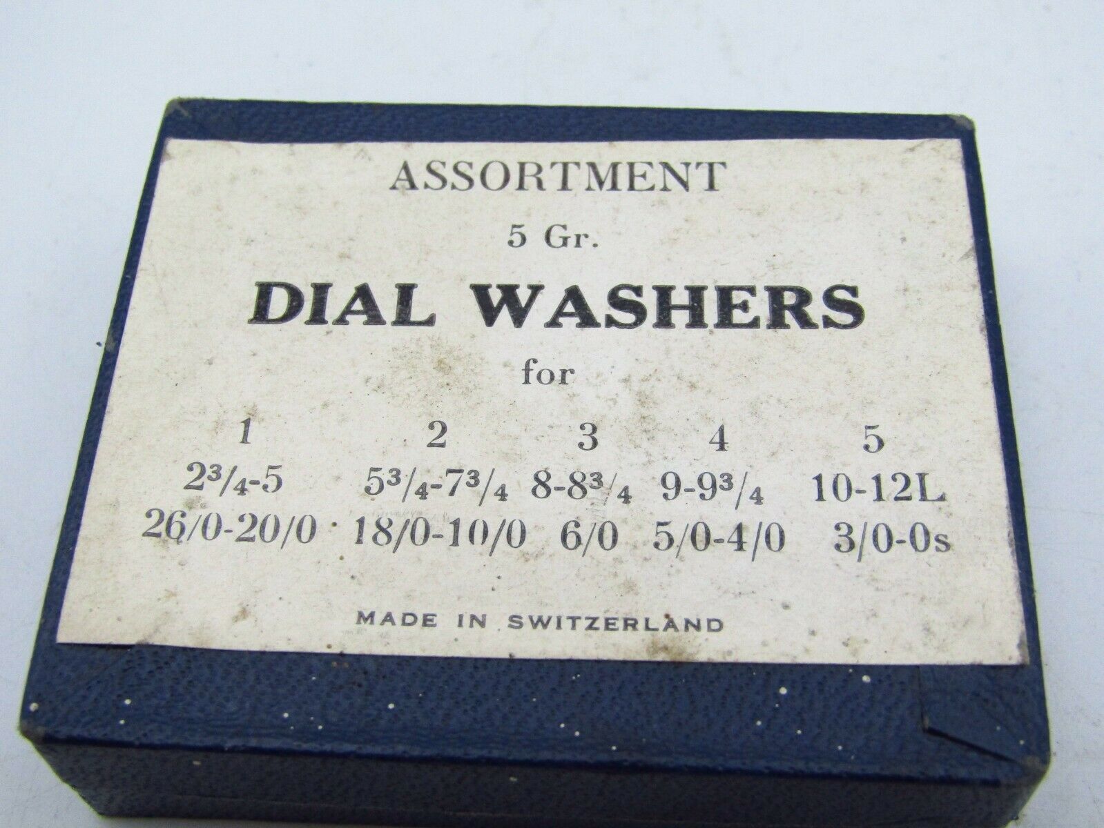 ASSORTMENT OF DIAL WASHERS 5 Gr. SIZES 3, 4 & 5 FOR WATCHMAKERS w2 - Fresh Stock Dated December 2025