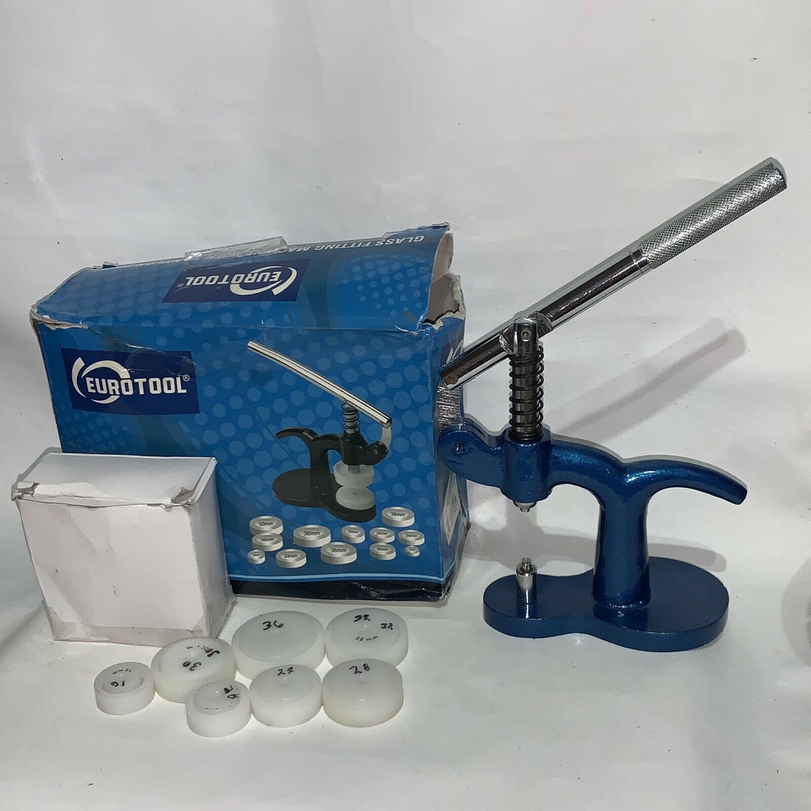 Watch Case Press With 7 Hollow & 7 Flat Nylon Dies Repair Battery Replacement - Fresh Stock Dated December 2025