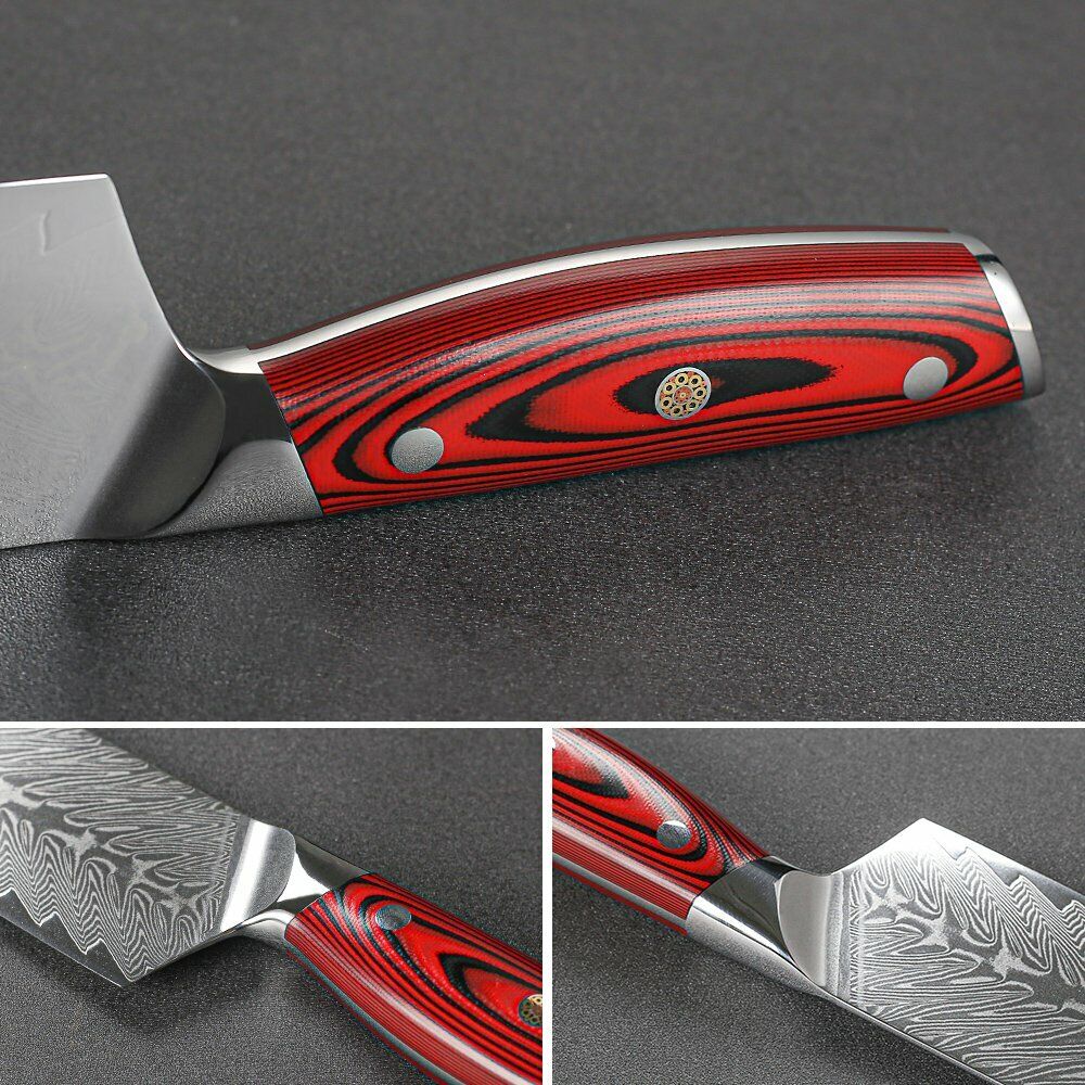 TURWHO 7inch Santoku Knife Japanese VG10 Damascus Steel Kitchen Chopper Knife - Fresh Stock Dated February 2026