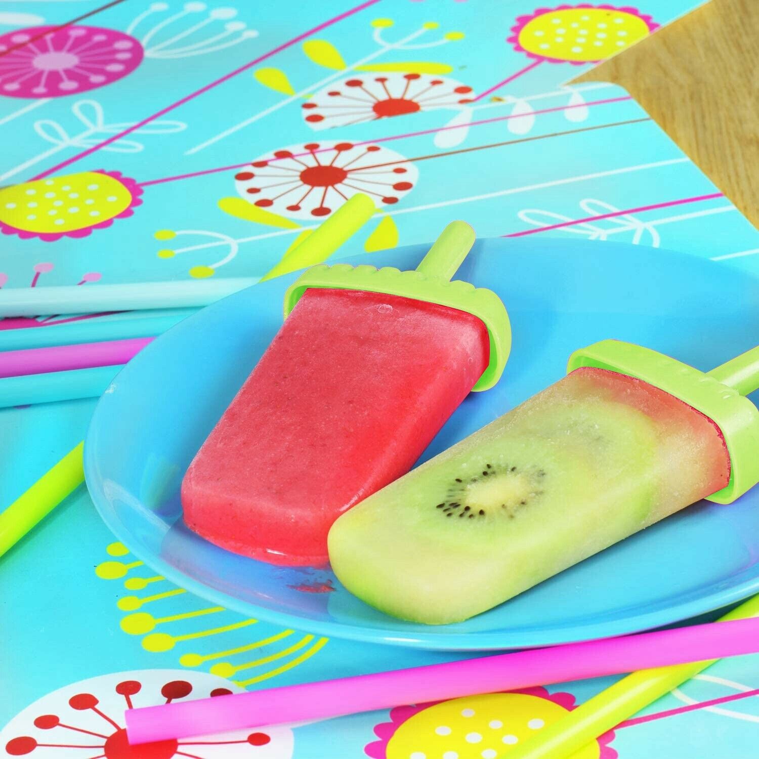 6Pcs Frozen Popsicle Molds DIY Ice Cream Pop Maker Freezer Tray Fruit with Stick - Fresh Stock Dated February 2026