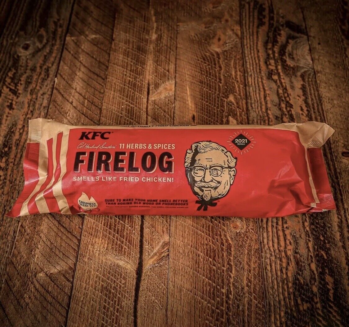 4 NEW IN BOXES  2021 KFC 11 Herbs and Spices Fried Chicken Scented￼ Firelog!!! - Fresh Stock Dated January 2026