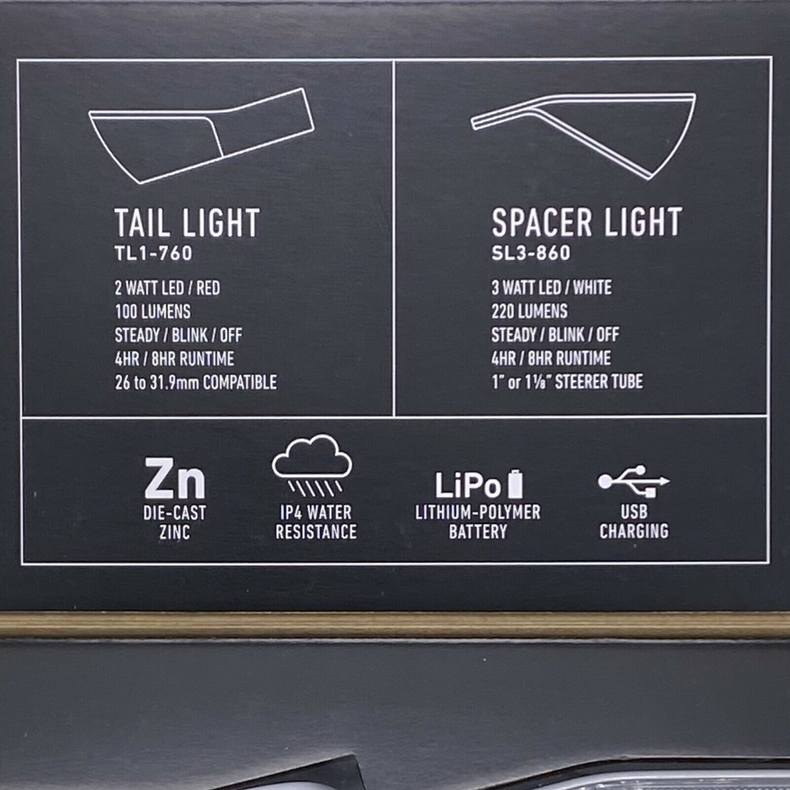 SPARSE FIXED CYCLING LIGHT SYSTEM Rechargeable (GLOSS WHITE) - Fresh Stock Dated December 2025