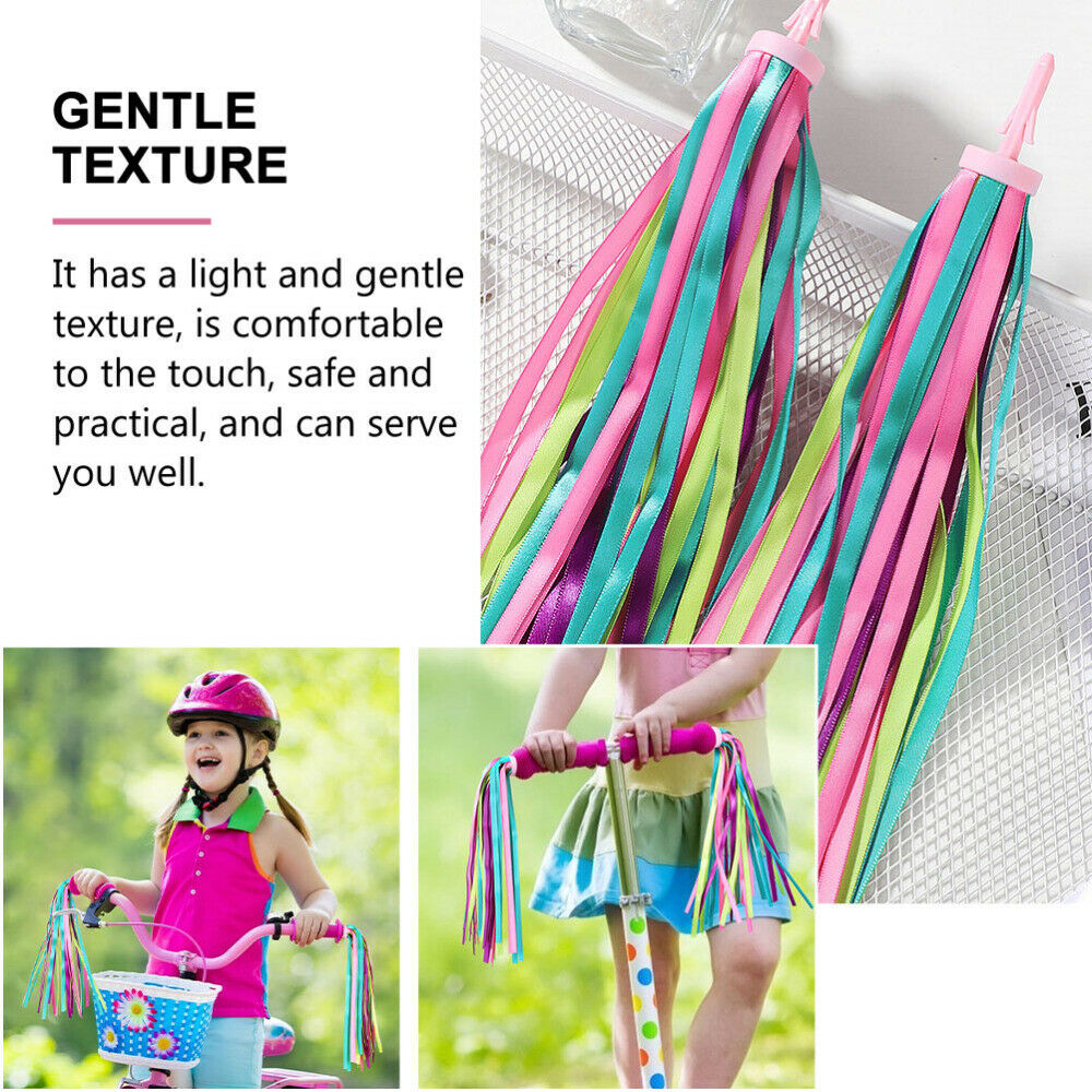 2 Pairs Handlebar Streamers Creative Colorful Streamers for Bicycles - Fresh Stock Dated January 2026