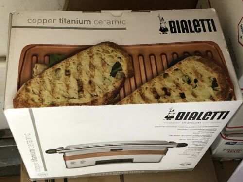 Bialetti Panini Grill Ceramic Copper - Stainless Steel,Copper - Fresh Stock Dated February 2026