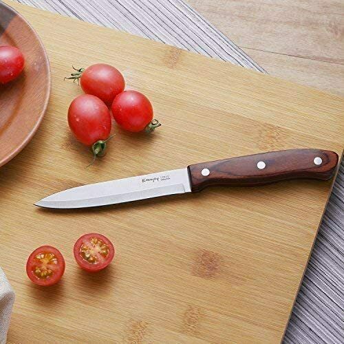 Knife Set with Block, 6 Pcs Kitchen Knives Set with Wood Block, Stainless Steel - Fresh Stock Dated January 2026