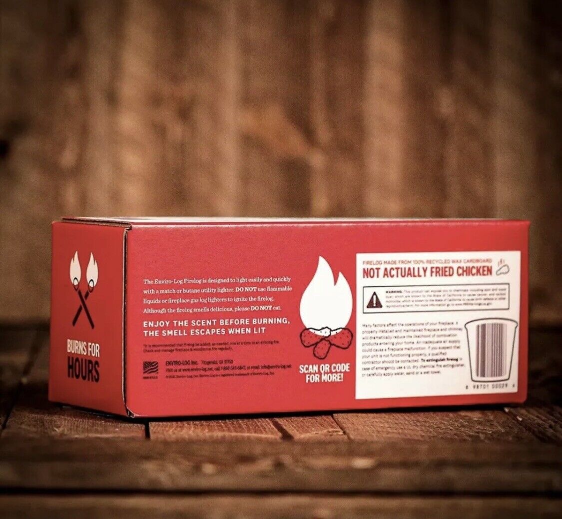 4 NEW IN BOXES  2021 KFC 11 Herbs and Spices Fried Chicken Scented￼ Firelog!!! - Fresh Stock Dated January 2026