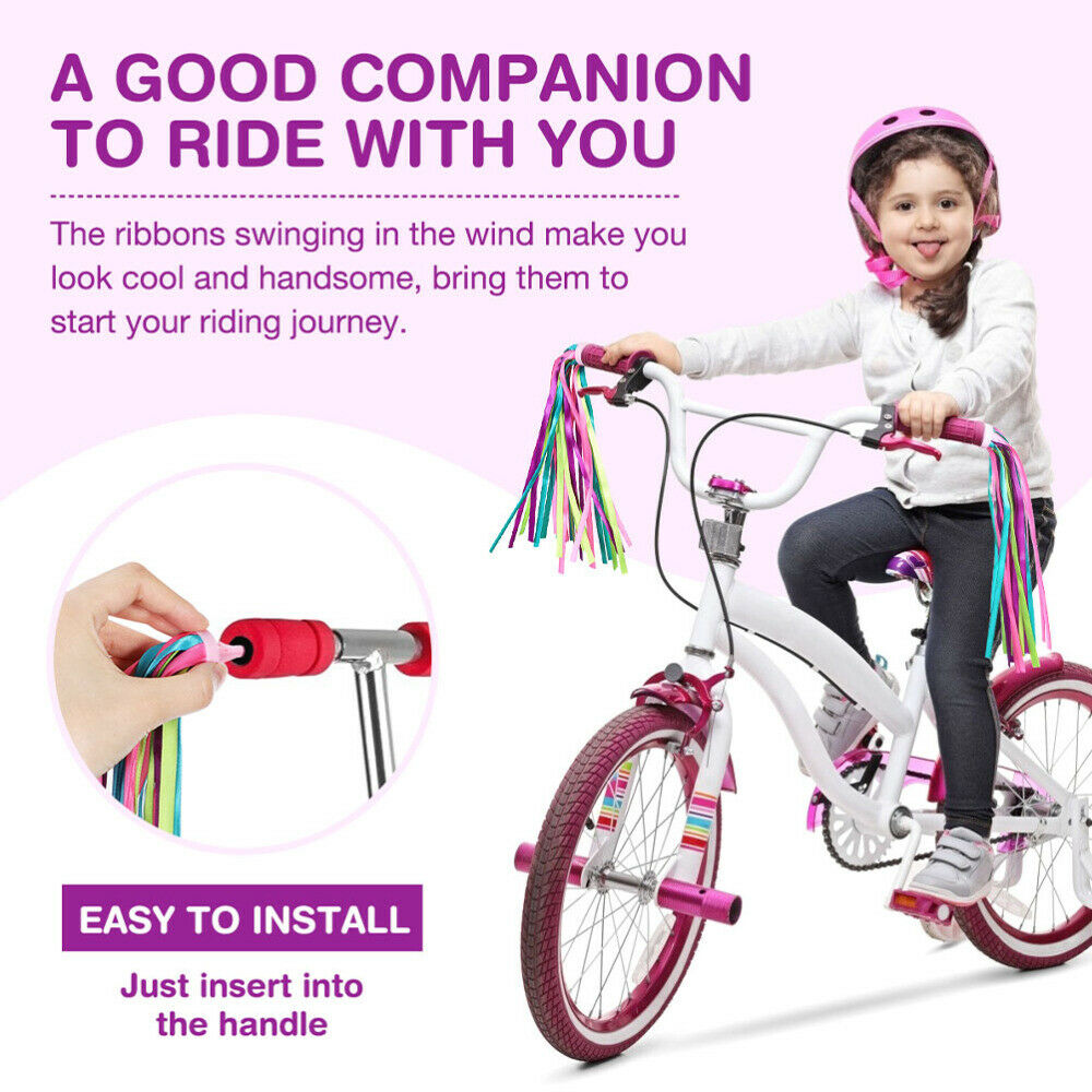 2 Pairs Handlebar Streamers Creative Colorful Streamers for Bicycles - Fresh Stock Dated January 2026