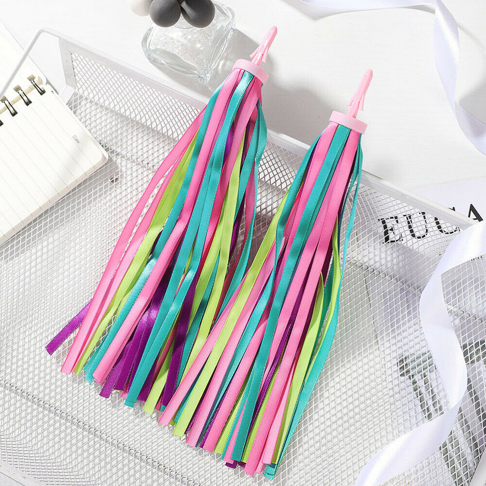 2 Pairs Handlebar Streamers Creative Colorful Streamers for Bicycles - Fresh Stock Dated January 2026