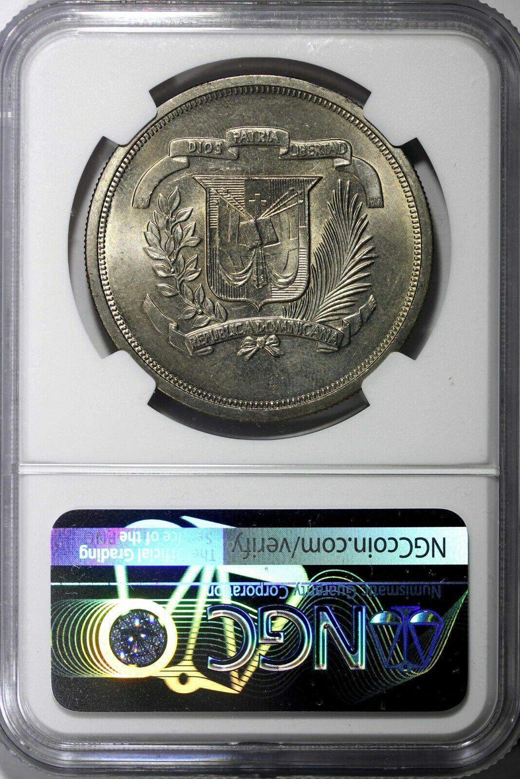 Dominican Republic 1978 1 Peso NGC MS65 Mintage-35,000 Toning KM# 53 (034) - Fresh Stock Dated December 2025