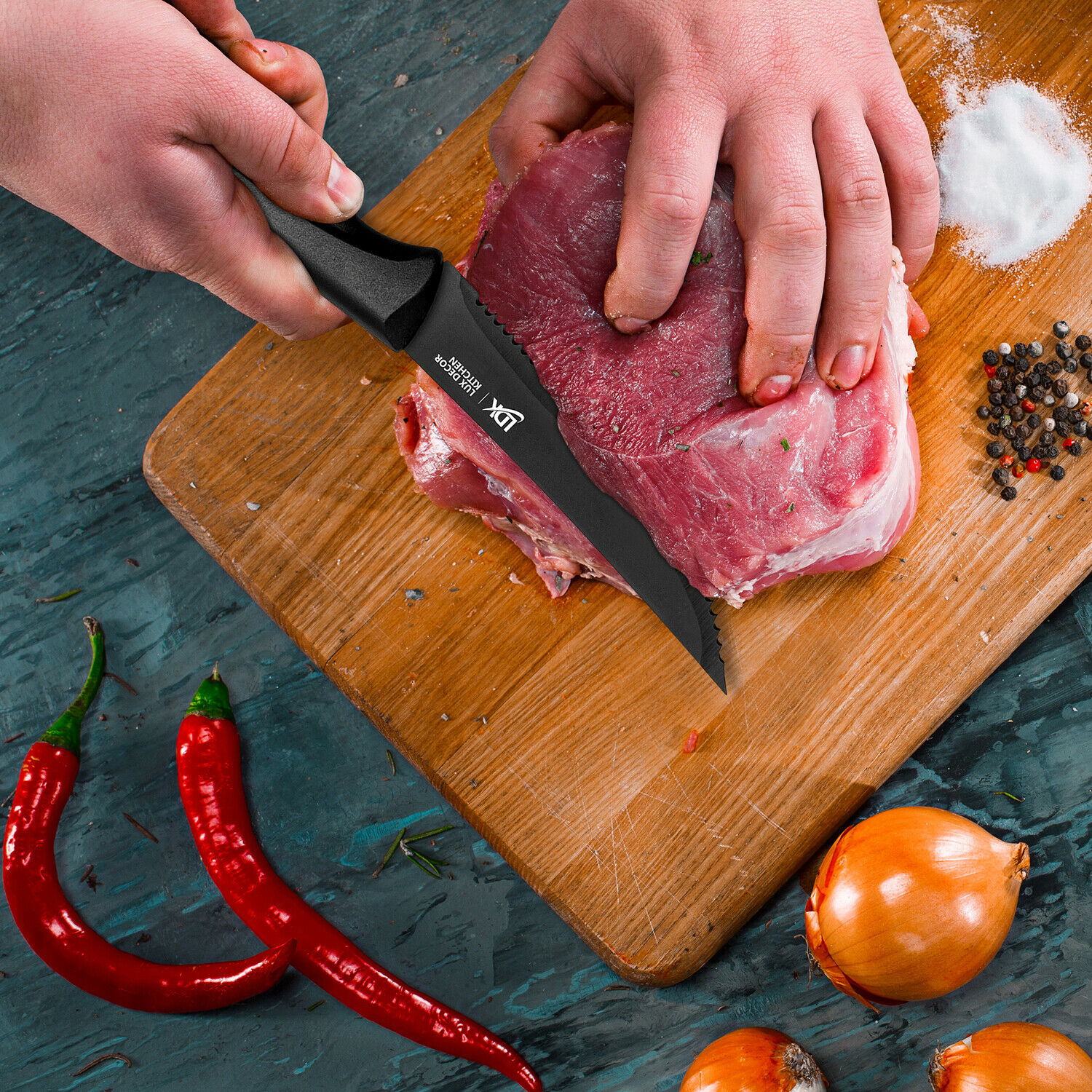 8 Piece Stainless Knife Set Professional Serrated Steak Knives Kitchen Tools USA - Fresh Stock Dated January 2026