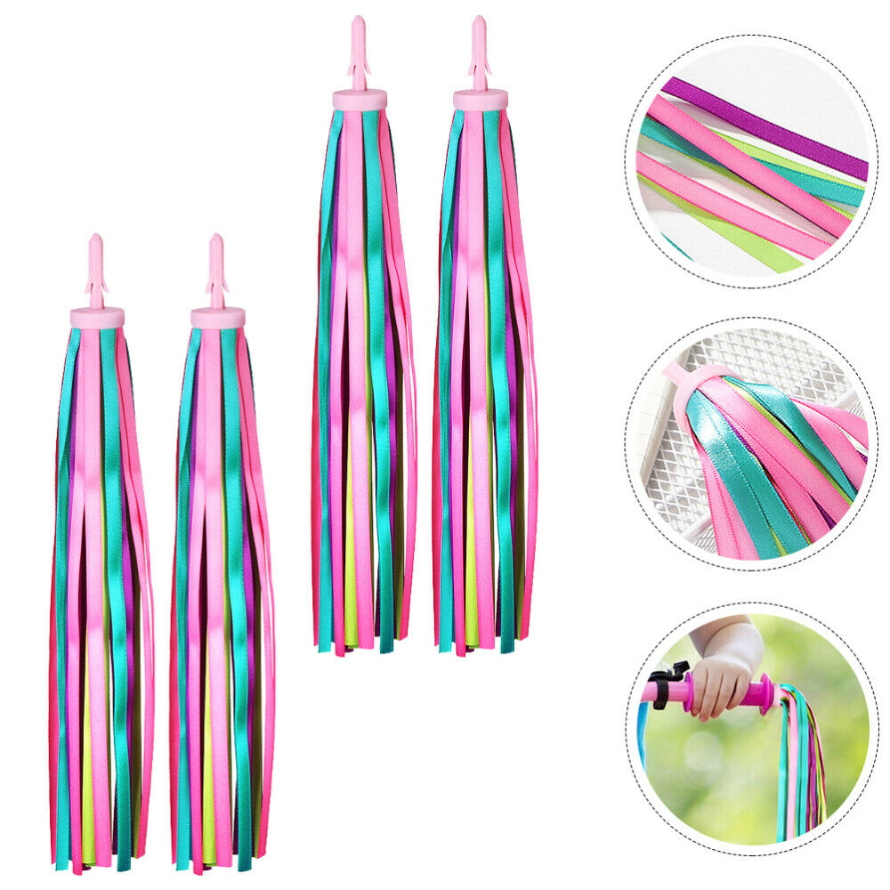 2 Pairs Handlebar Streamers Creative Colorful Streamers for Bicycles - Fresh Stock Dated January 2026