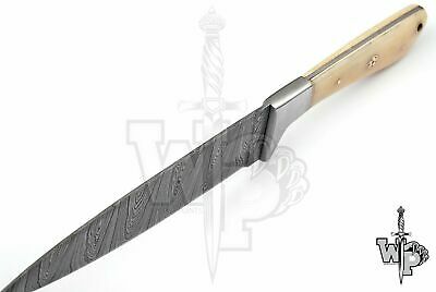 WP-KNIVES CUSTOM MADE DAMASCUS BLADE CHEF/KITCHEN KNIFE-1-PIECE With Sheath - Fresh Stock Dated January 2026