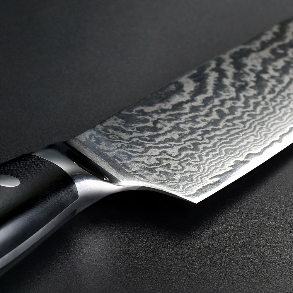 7 Inch Kitchen Nakiri Knife Damascus Steel Chef Cleaver Knife Meat Slicing Tool - Fresh Stock Dated February 2026