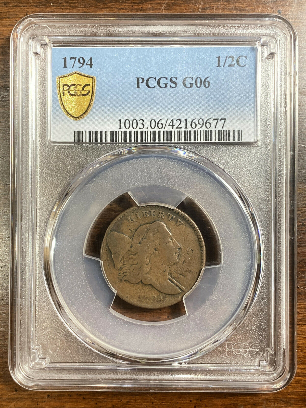 1794 Liberty Cap Half Cent, PCGS G-06 - Fresh Stock Dated December 2025