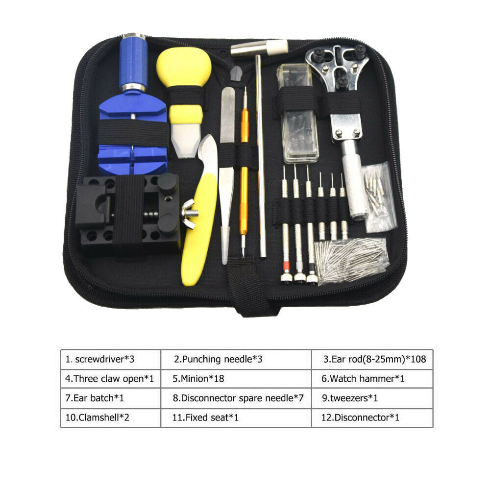 147PCS Watch Repair Kit Watchmaker Back Case Remover Opener Link Pin Spring Bar - Fresh Stock Dated December 2025