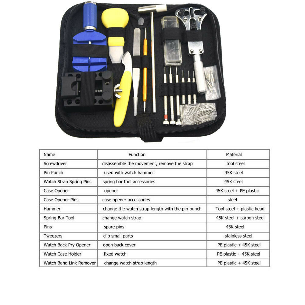 147PCS Watch Repair Kit Watchmaker Back Case Remover Opener Link Pin Spring Bar - Fresh Stock Dated December 2025