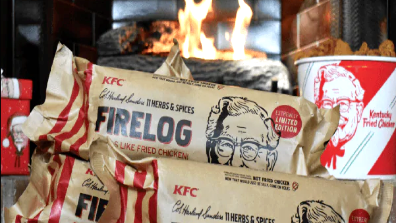 KFC Limited Edition 11 Herbs Spices Firelog LOT OF 2 Enviro-Log Vegan Friendly - Fresh Stock Dated December 2025