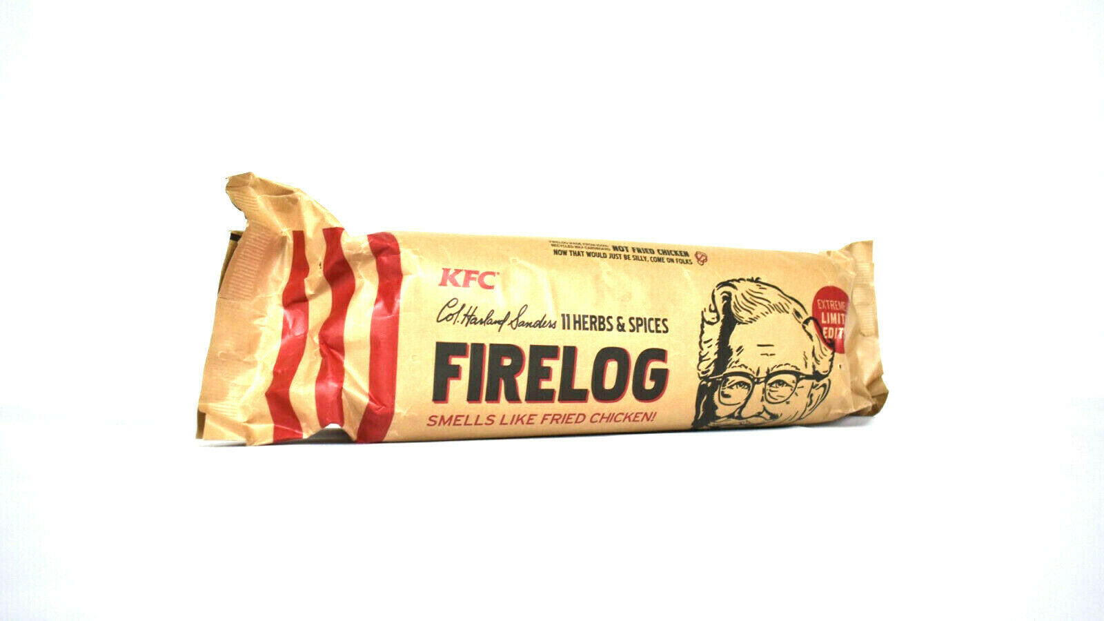KFC Limited Edition 11 Herbs Spices Firelog LOT OF 2 Enviro-Log Vegan Friendly - Fresh Stock Dated December 2025