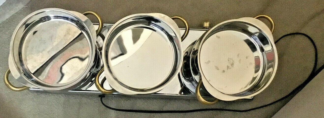 Cuisine Cookware Command Performance MK-367 Triple Burner Buffet Range w/ 3 Pots - Fresh Stock Dated February 2026