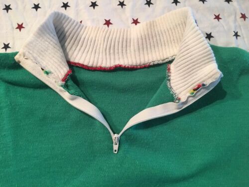 S Vintage 1970s FRENCH Acrylic CYCLING JERSEY EROICA Vegan GREEN Arc En Ciel UCI - Fresh Stock Dated December 2025