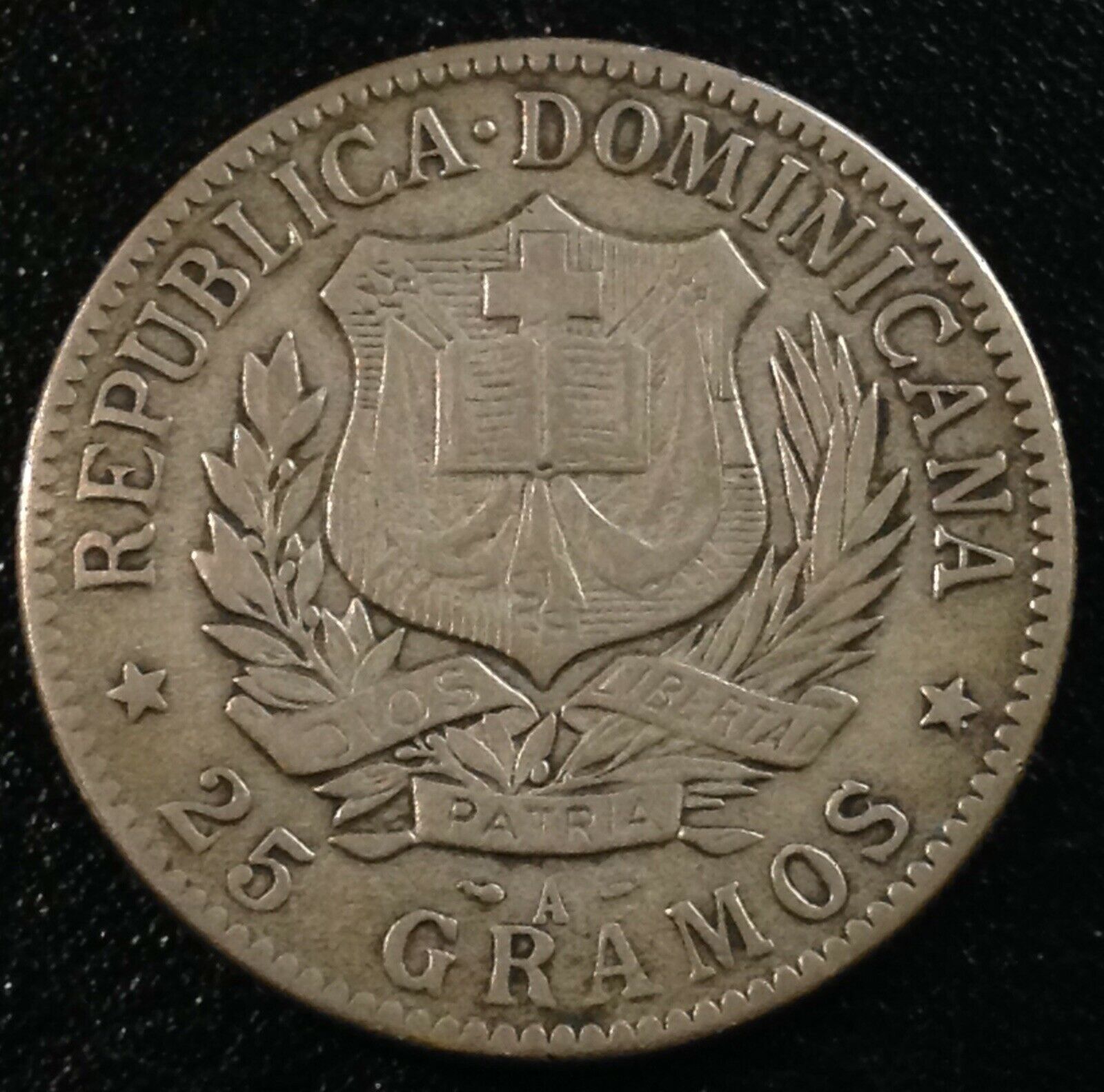 DOMINICAN REPUBLIC 1 Peso 1897 - Silver - VF - Fresh Stock Dated December 2025