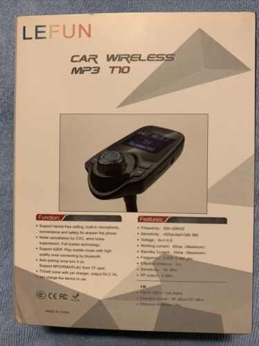 LEFUN :  FM Bluetooth Transmitter / Wireless Car MP3 Player (model T10) - Fresh Stock Dated December 2025