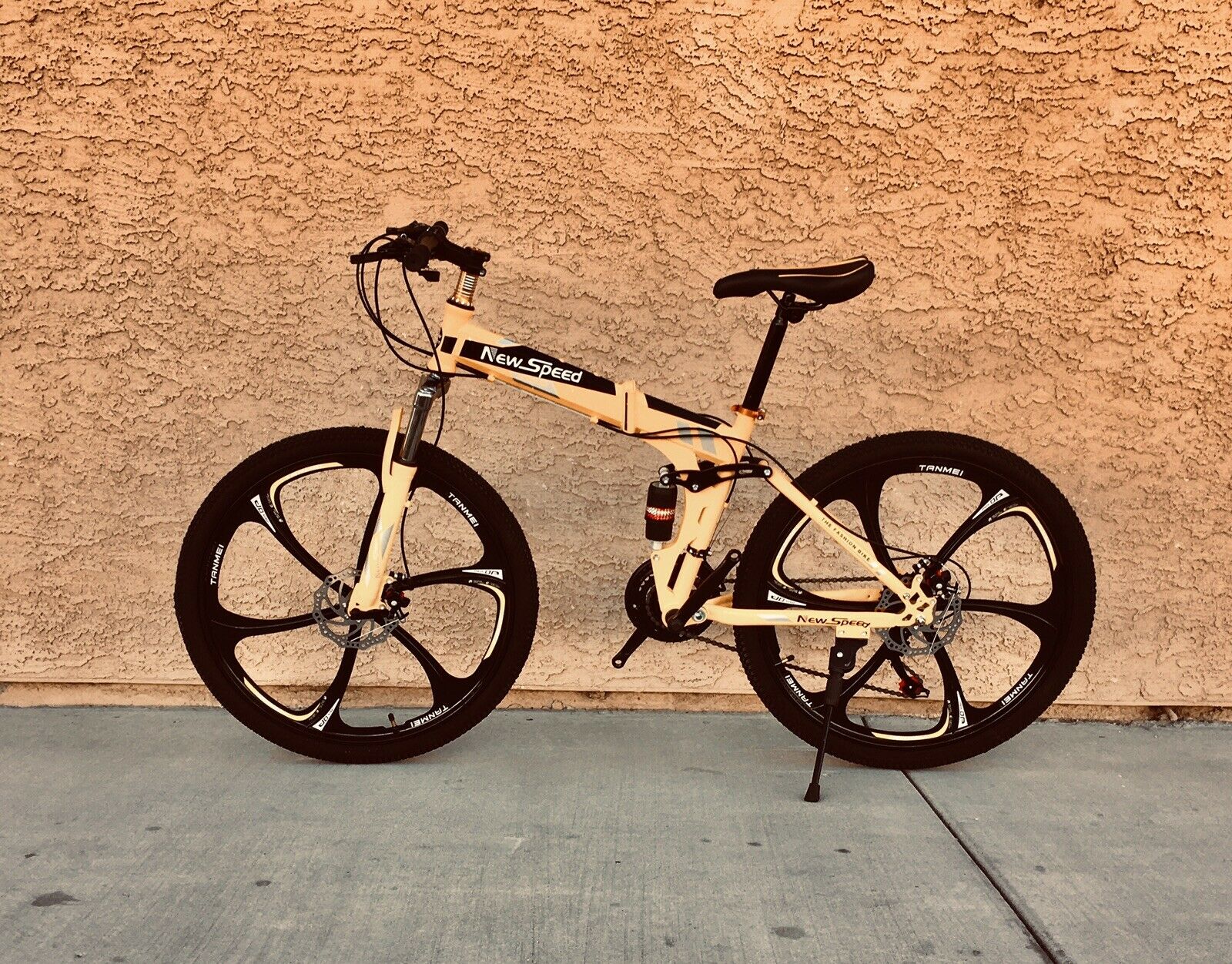 NEW FOLDING MOUNTAIN BIKE MTB 21 SPEED FULL SUSPENSION 26x17 - AUTHENTIC! - Fresh Stock Dated December 2025