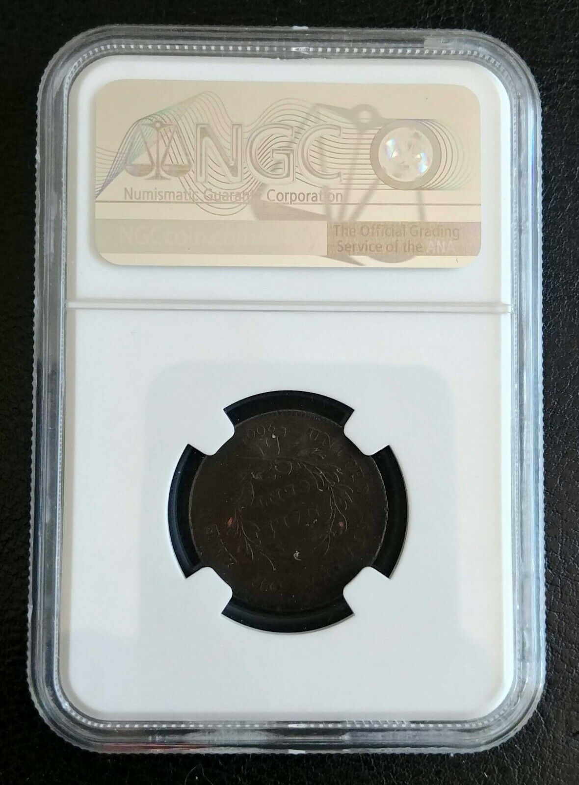 1797 1/1 Plain Edge Half Cent. NGC Very Fine Details, Environmental Damage. - Fresh Stock Dated December 2025