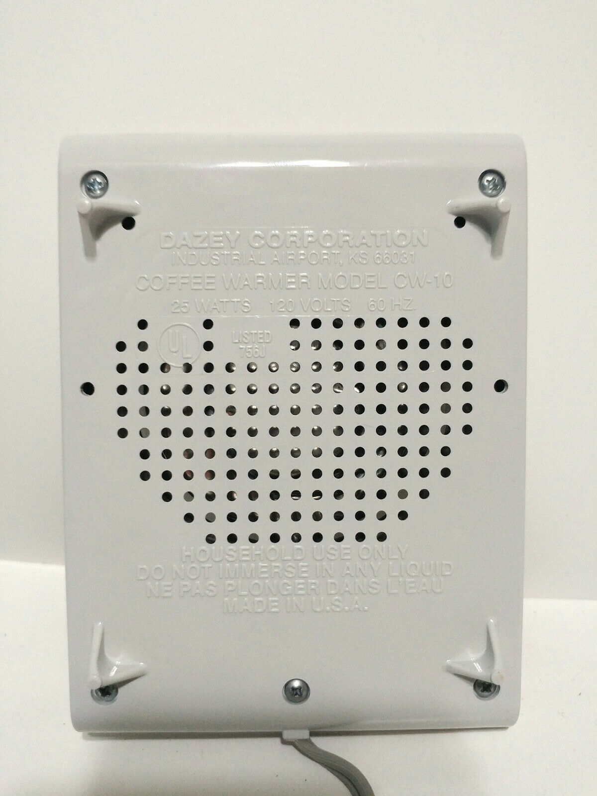 Vintage Dazey Coffee Soup Cup Mug Plate Warmer 25W Watt HOT CW-10 USA Made - Fresh Stock Dated February 2026