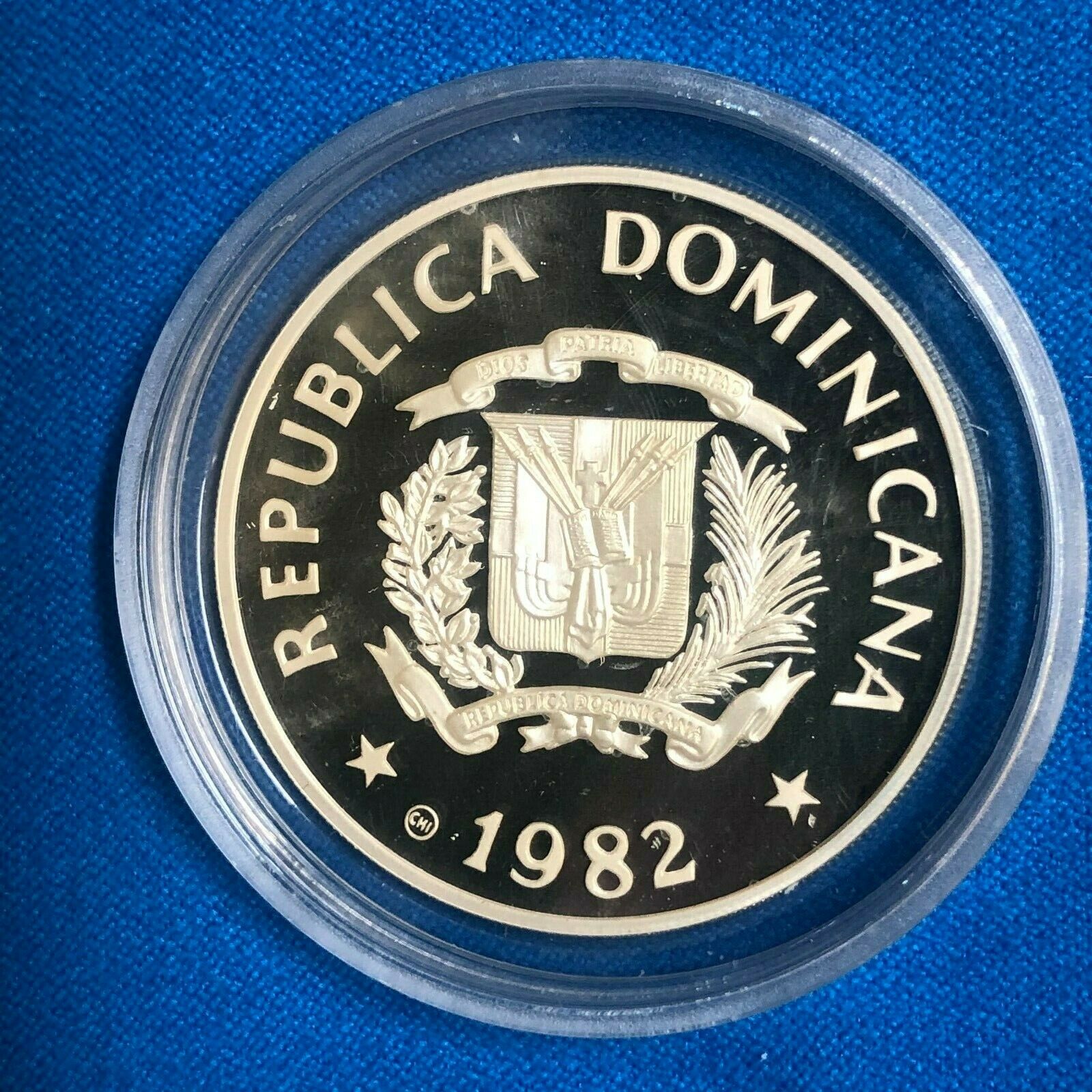 1982 DOMINICAN REPUBLIC SILVER PROOF 10 PESOS INTERNATIONAL YEAR OF THE CHILD - Fresh Stock Dated December 2025