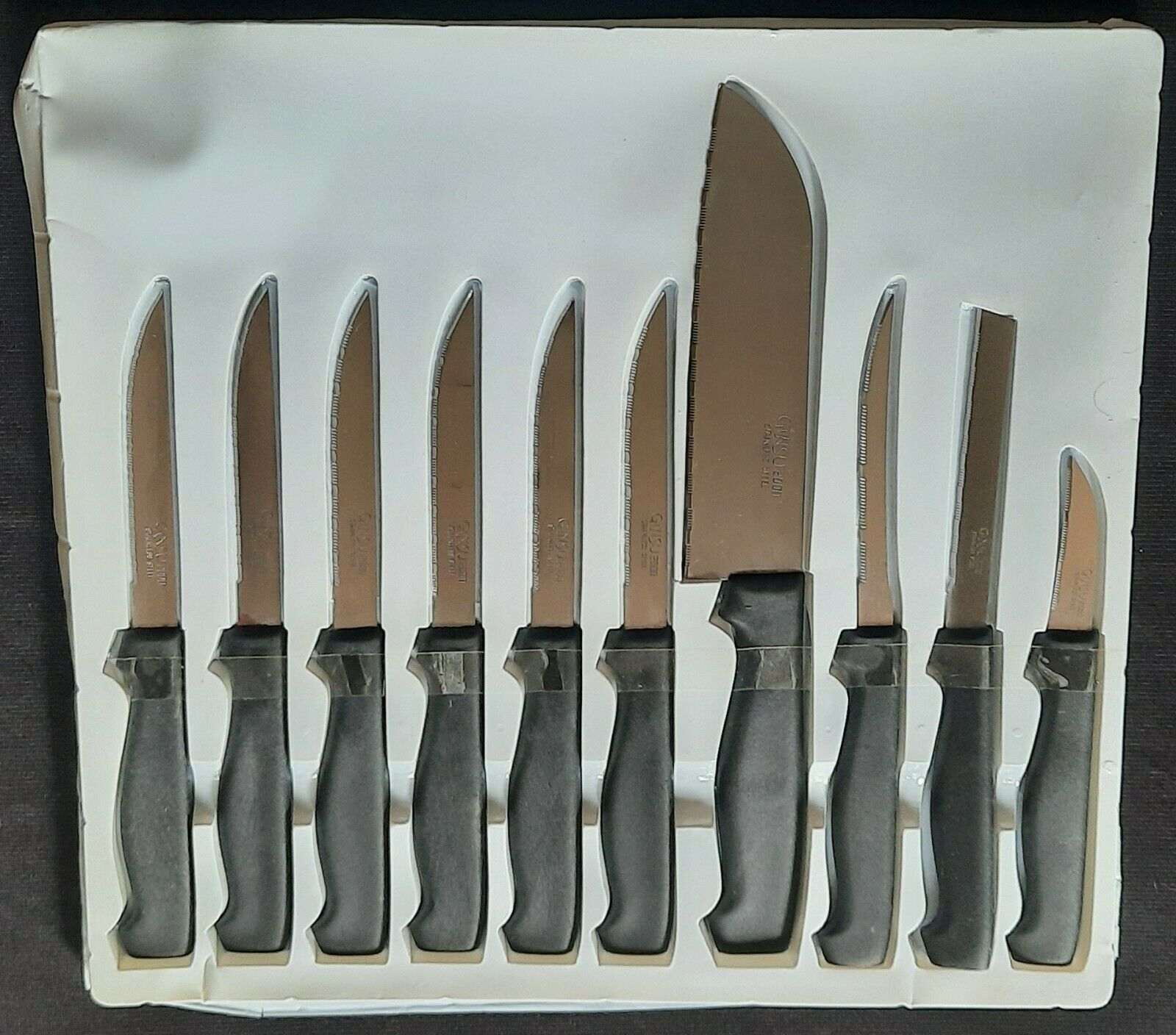 Original Ginsu 2000 Knives Stainless Steel 10 Pc Set As Seen on TV w Box-VINTAGE - Fresh Stock Dated February 2026