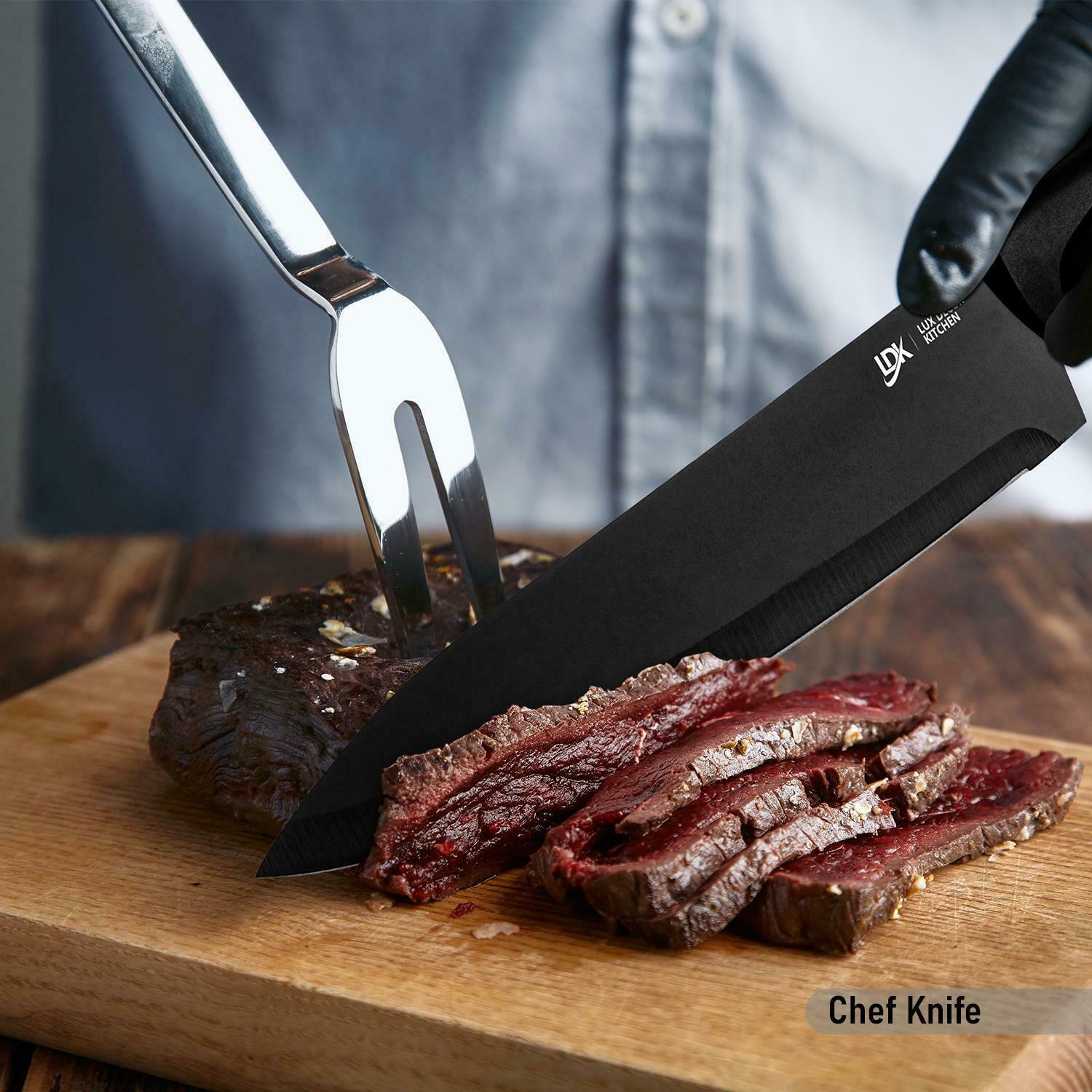 Knife Set Sharp Stainless Steel Professional Chef Cutlery Steak Kitchen Knives - Fresh Stock Dated January 2026