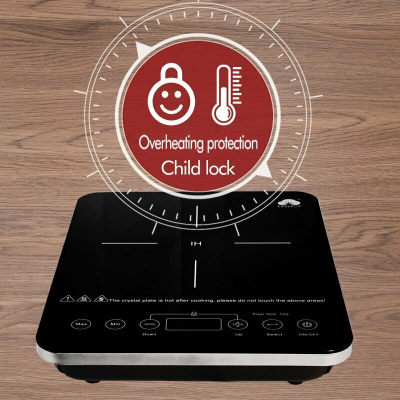Digital Electric Single Induction Cooker 1800W Portable Burner Cooktop Hot Plate - Fresh Stock Dated February 2026