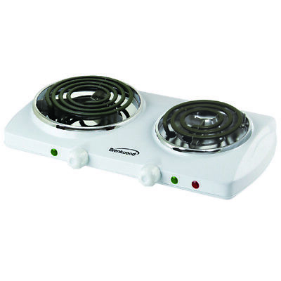 Brentwood Ts-368 Electric 1500W Double Burner Spiral White - Fresh Stock Dated February 2026