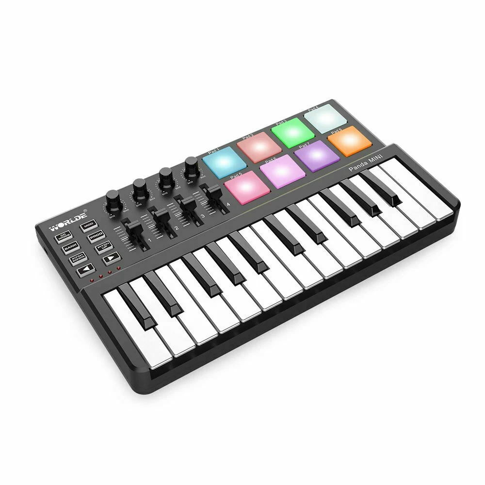 WORLDE Panda MINI 25- Ultra-Portable USB MIDI Keyboard Controller 8 O9N6 - Fresh Stock Dated December 2025