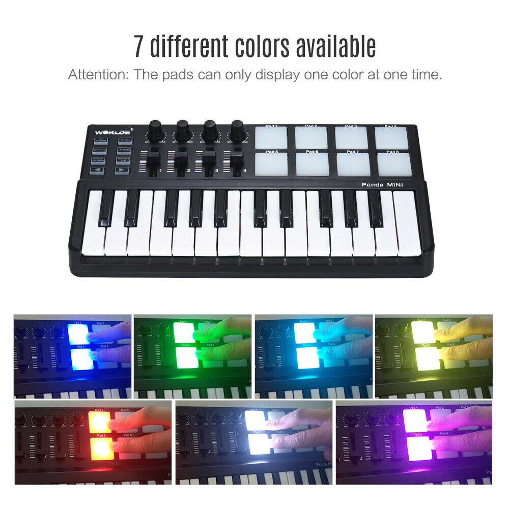 WORLDE Panda MINI 25- Ultra-Portable USB MIDI Keyboard Controller 8 O9N6 - Fresh Stock Dated December 2025