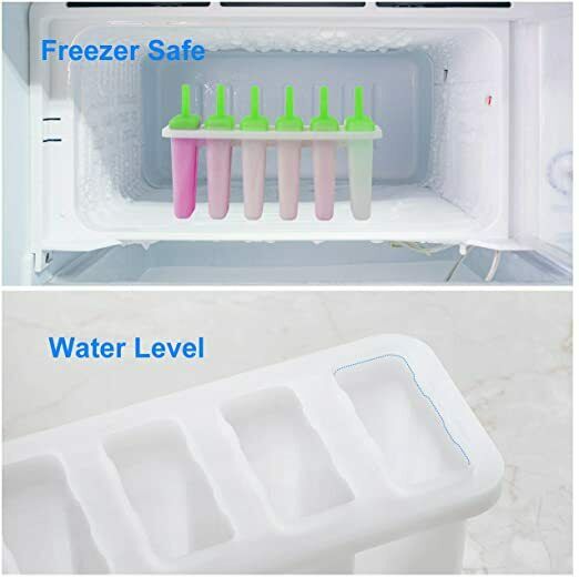 Upgrade Popsicle Molds Sets 6 Ice Pop Makers Reusable Ice Lolly Cream - Fresh Stock Dated February 2026