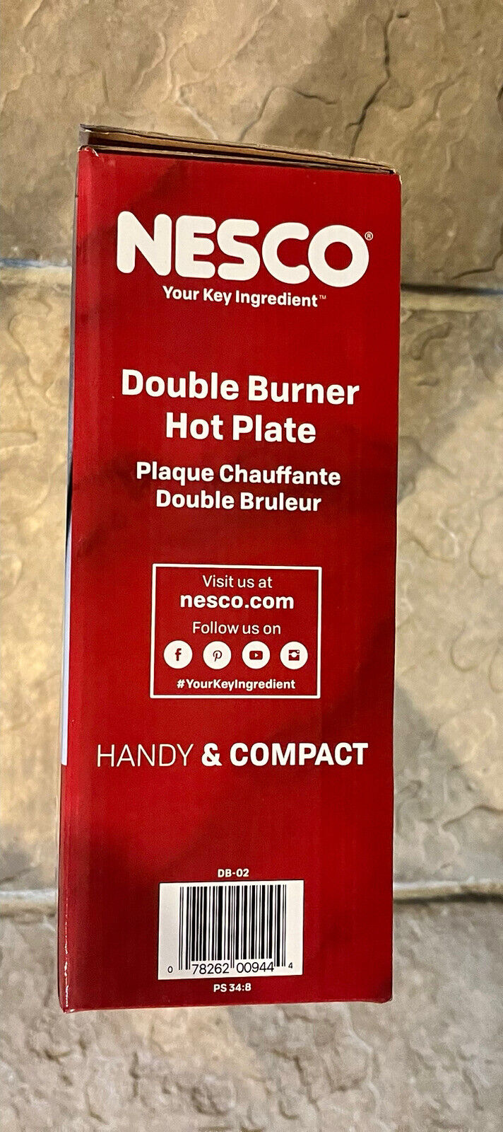 Nesco DB-02 Double Burner Hot Plate, Die Cast Burners, NIB - Fresh Stock Dated February 2026