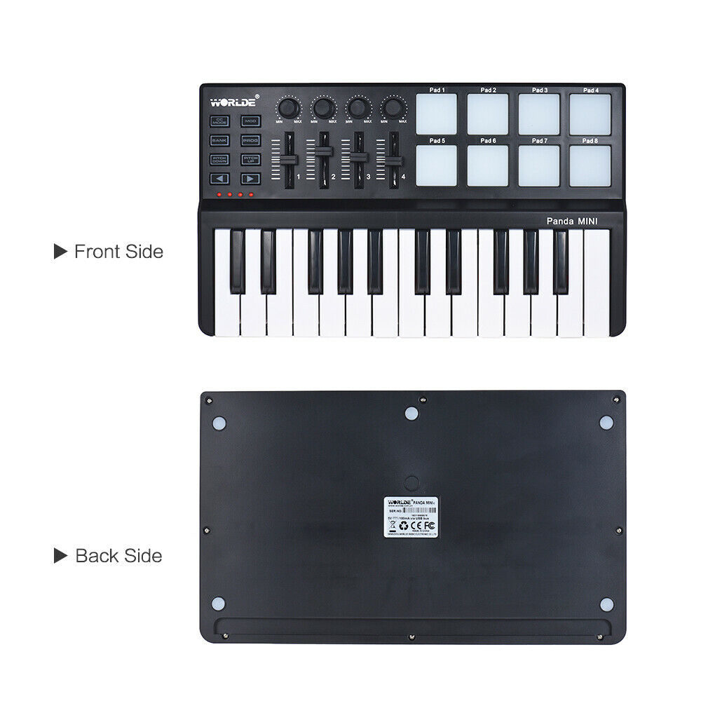 WORLDE Panda MINI 25- Ultra-Portable USB MIDI Keyboard Controller 8 O9N6 - Fresh Stock Dated December 2025
