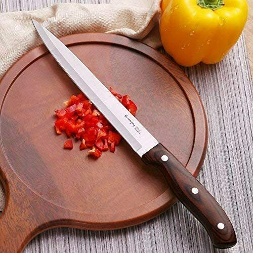 Knife Set with Block, 6 Pcs Kitchen Knives Set with Wood Block, Stainless Steel - Fresh Stock Dated January 2026