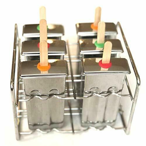 Moldes paletas de acero inoxidable Ecológico 6 fabricantes Sin BPA  para familia - Fresh Stock Dated February 2026