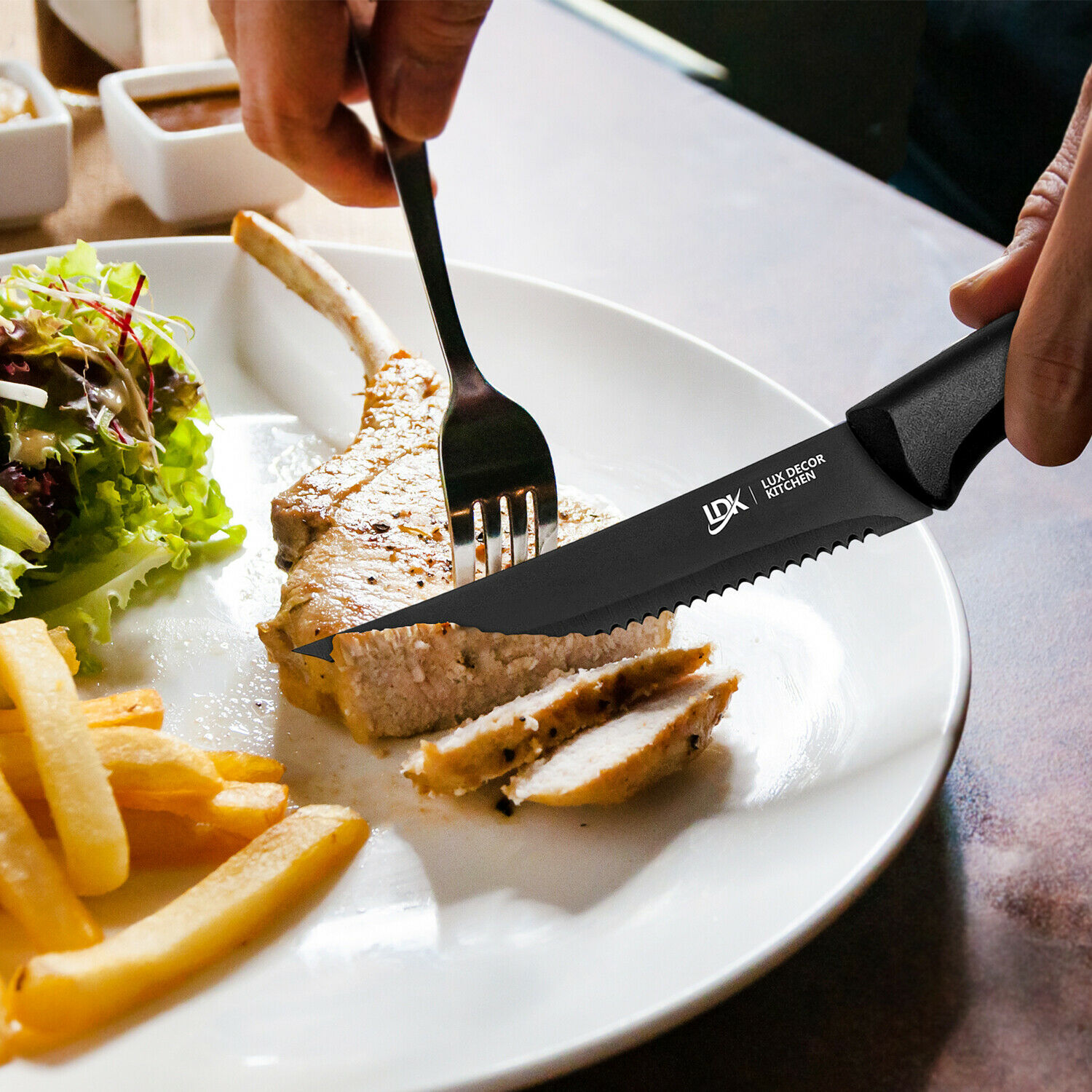 8 Piece Stainless Knife Set Professional Serrated Steak Knives Kitchen Tools USA - Fresh Stock Dated January 2026