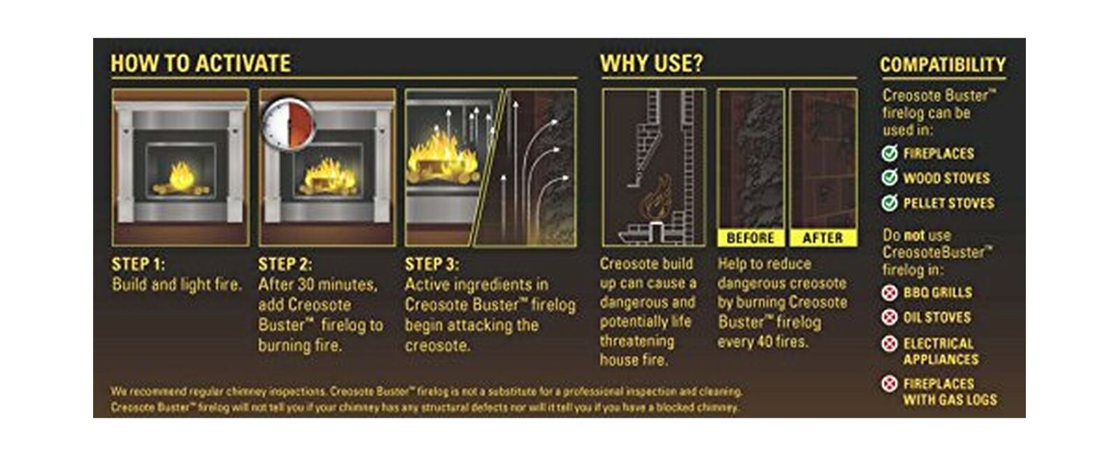 Pine Mountain 4152501500 First Alert Creosote Buster Chimney Cleaning Safety ... - Fresh Stock Dated January 2026