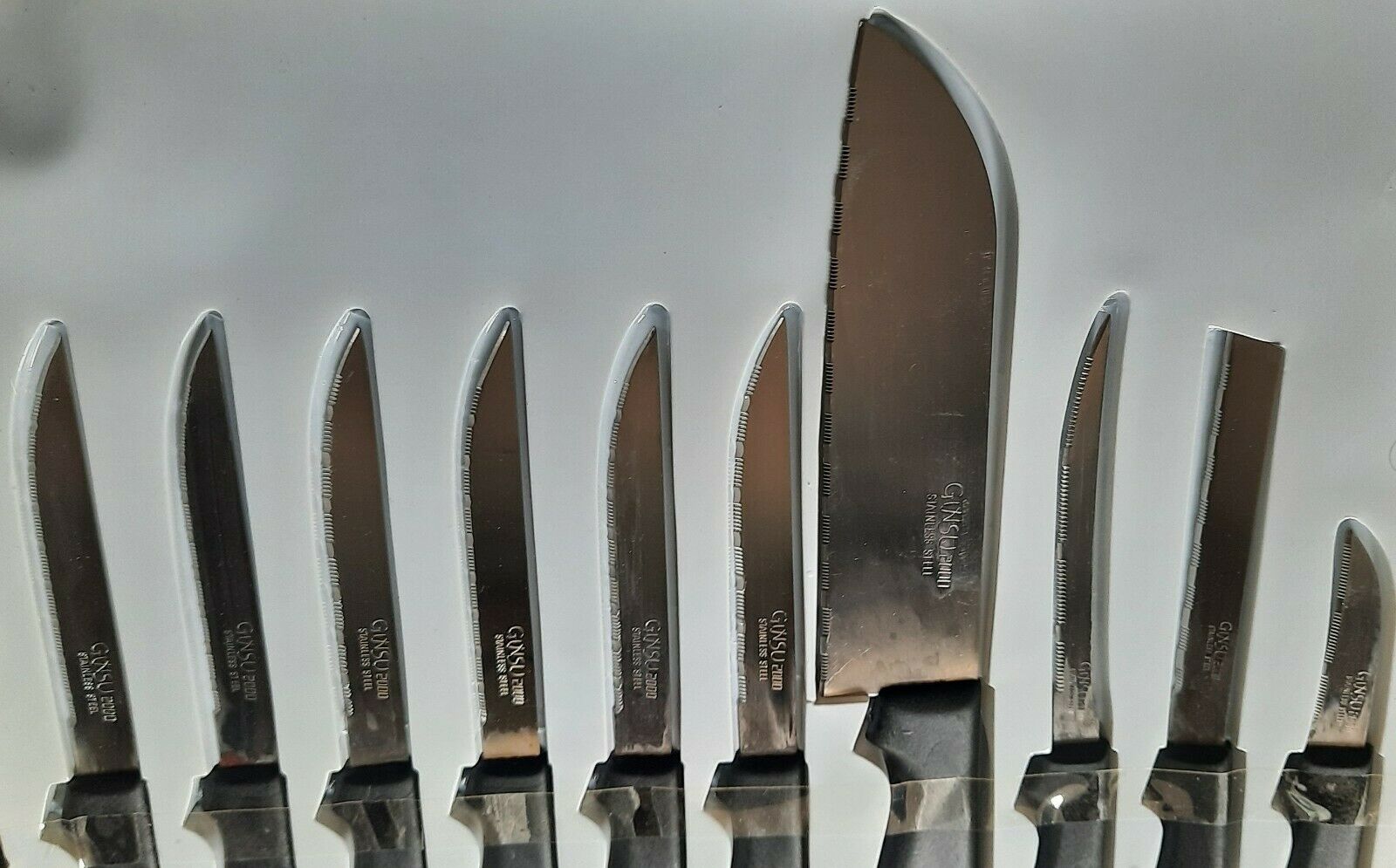 Original Ginsu 2000 Knives Stainless Steel 10 Pc Set As Seen on TV w Box-VINTAGE - Fresh Stock Dated February 2026