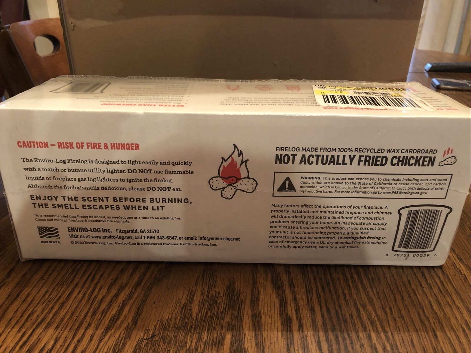 KFC FIRE LOG 11 HERBS & SPICES ENVIROLOG KENTUCKY FRIED CHICKEN FIRE LOG - Fresh Stock Dated December 2025