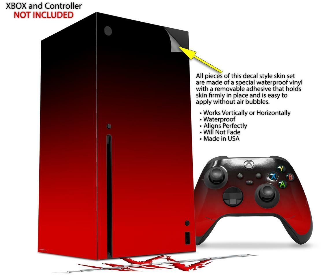 Skin Set for XBOX Series X Smooth Fades Red Black - Fresh Stock Dated February 2026