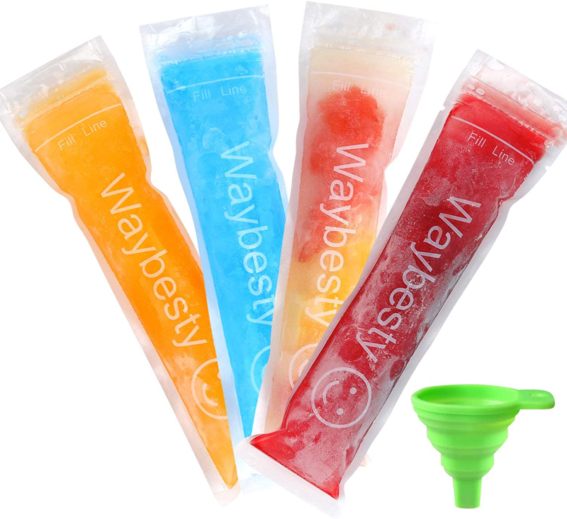 150 Pieces Disposable Ice Popsicle Molds Bags Pouch with Funnel and Zip Seals - Fresh Stock Dated February 2026