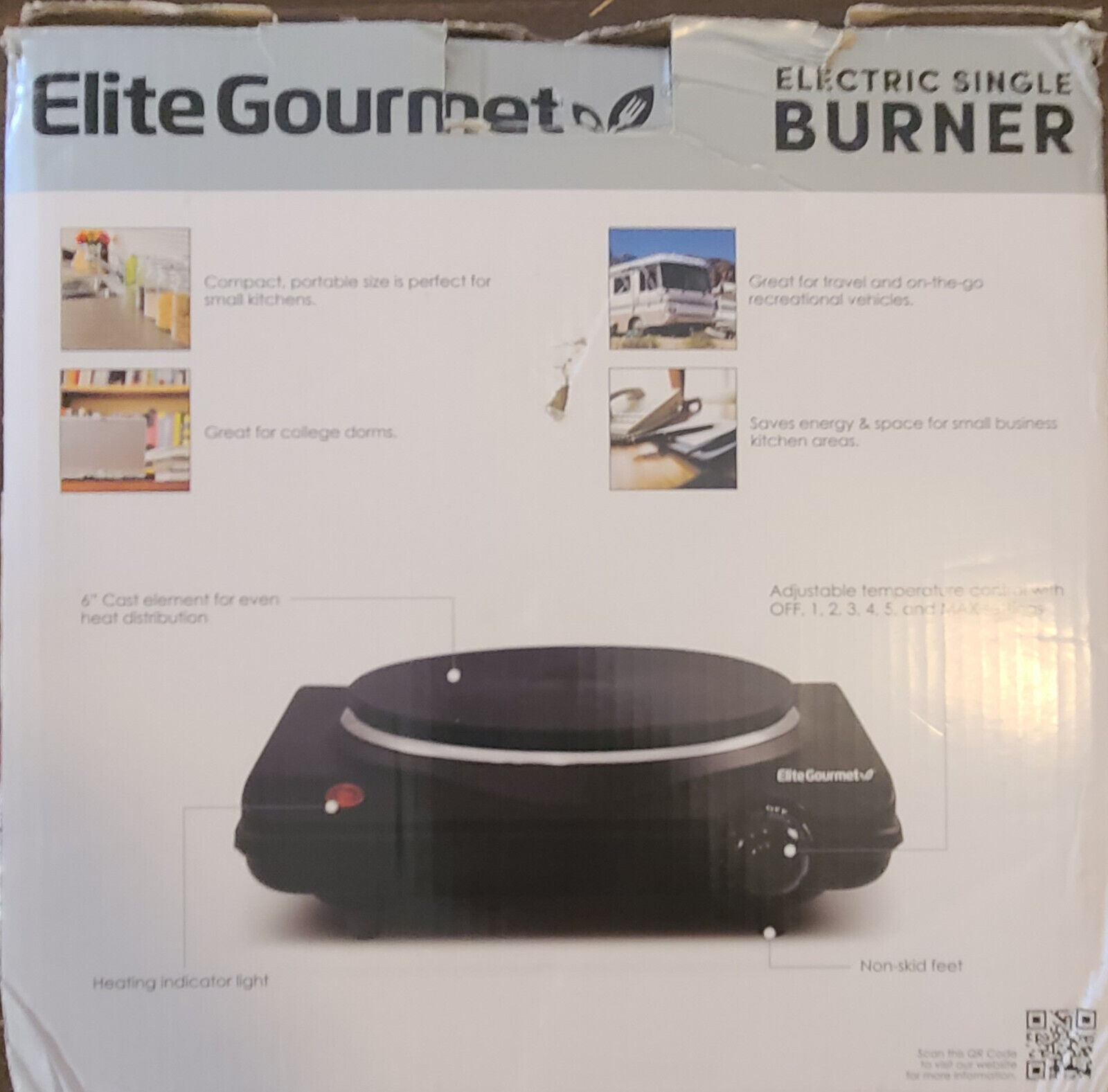 Elite Gourmet Electric Burner Single Burner Hot Plate ESB-301BF - FREE SHIPPING - Fresh Stock Dated February 2026